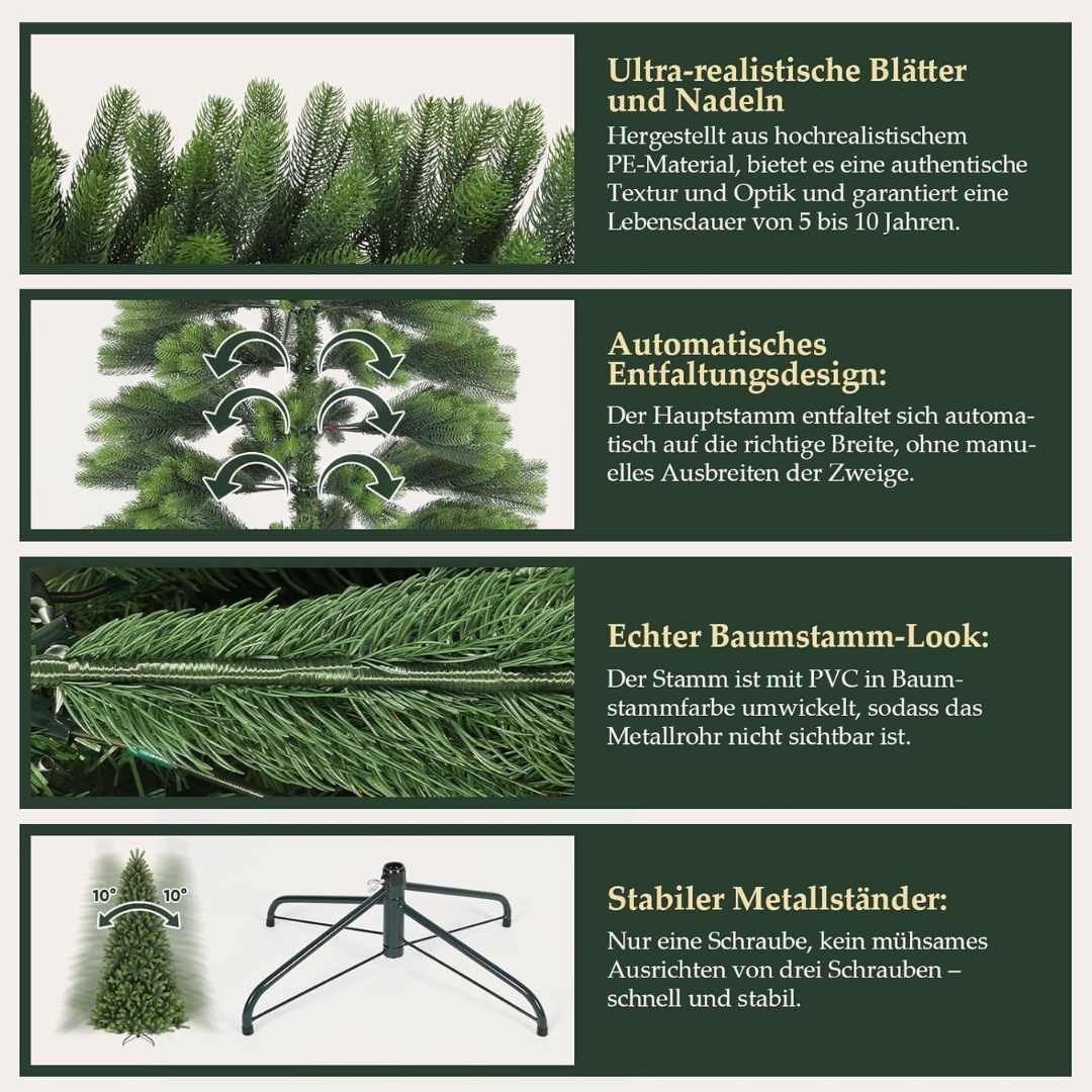 Weihnachtsbaum, edle Nordmanntanne, inklusive Handschuhe und Metallständer – Bild 5