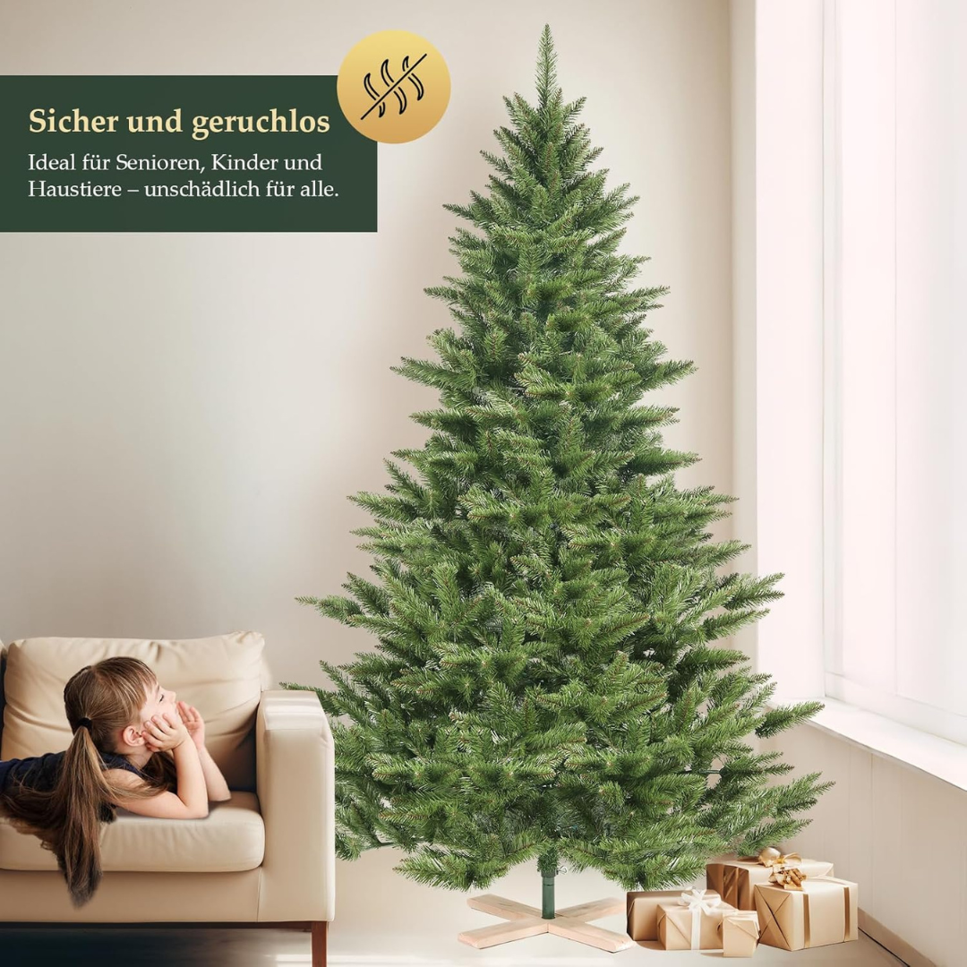 Knstlicher Weihnachtsbaum mit Holzstnder