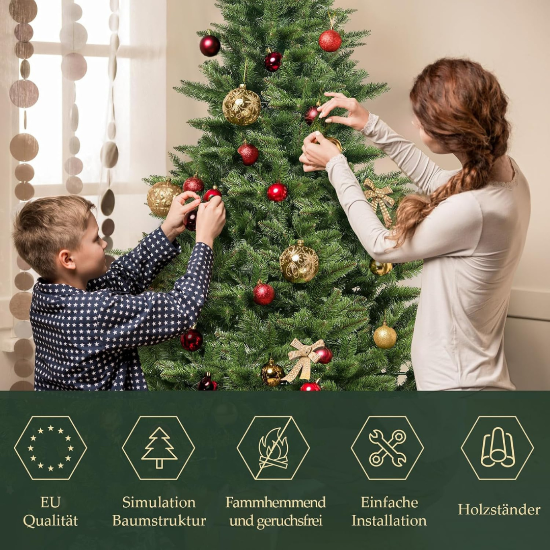 Knstlicher Weihnachtsbaum mit Holzstnder