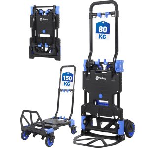 Sekey 2-in-1 Klappbare Sackkarre & Transportwagen – 150 kg Tragkraft, inkl. 2 Expanderseile