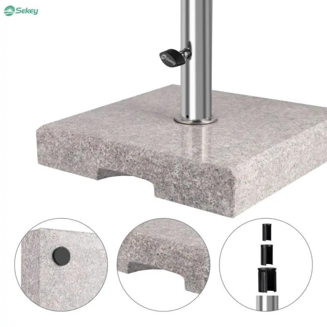 Sekey 25 kg Granit Sonnenschirmständer Eckig, für Schirmstock Ø 22 - 38 mm – Bild 5
