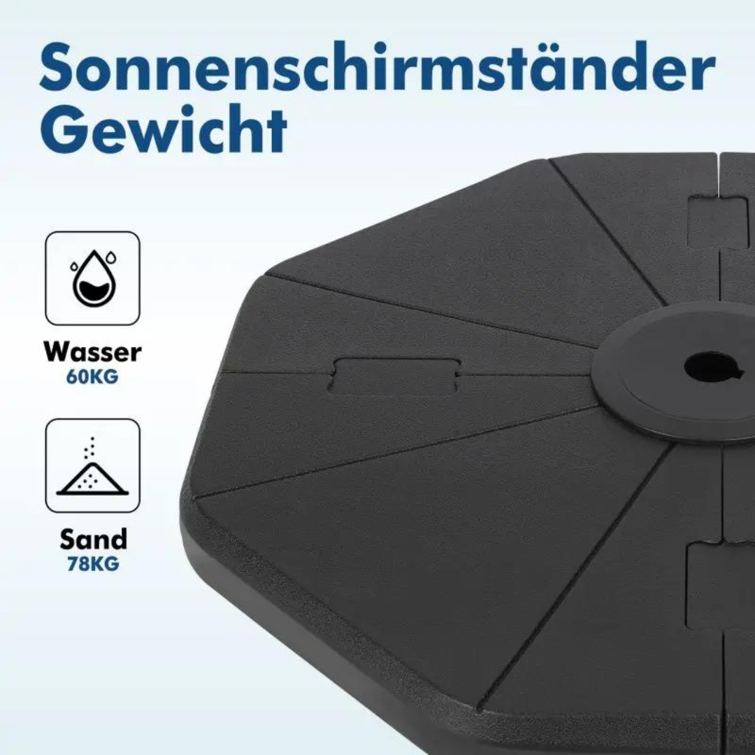 Sekey 4-teilig Schirmgewicht für Ampelschirm, befüllbar bis 78 kg – Bild 7