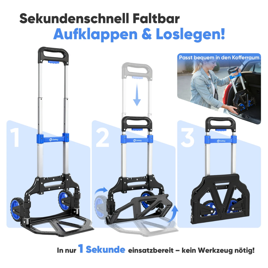 Klappbare Sackkarre – Ultraleicht (3,5 kg), 80 kg Tragkraft – Bild 2