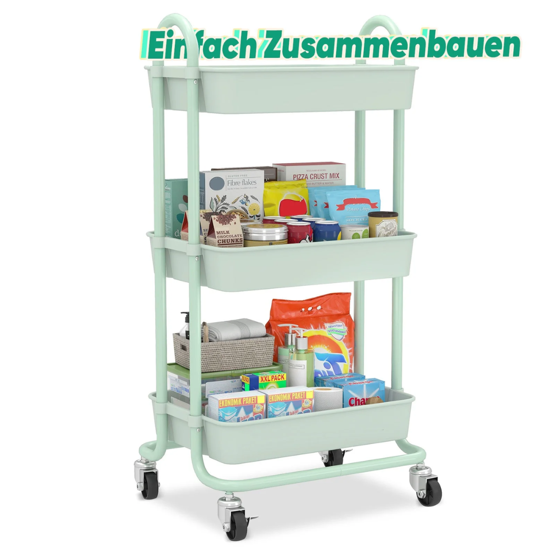 Sekey Rollwagen mit 3 Ebenen, Mintgrün – Bild 8