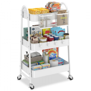 Rollwagen mit 3 Ebenen, Weiß