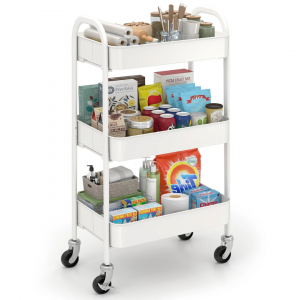 Rollwagen mit 3 Ebenen, Weiß