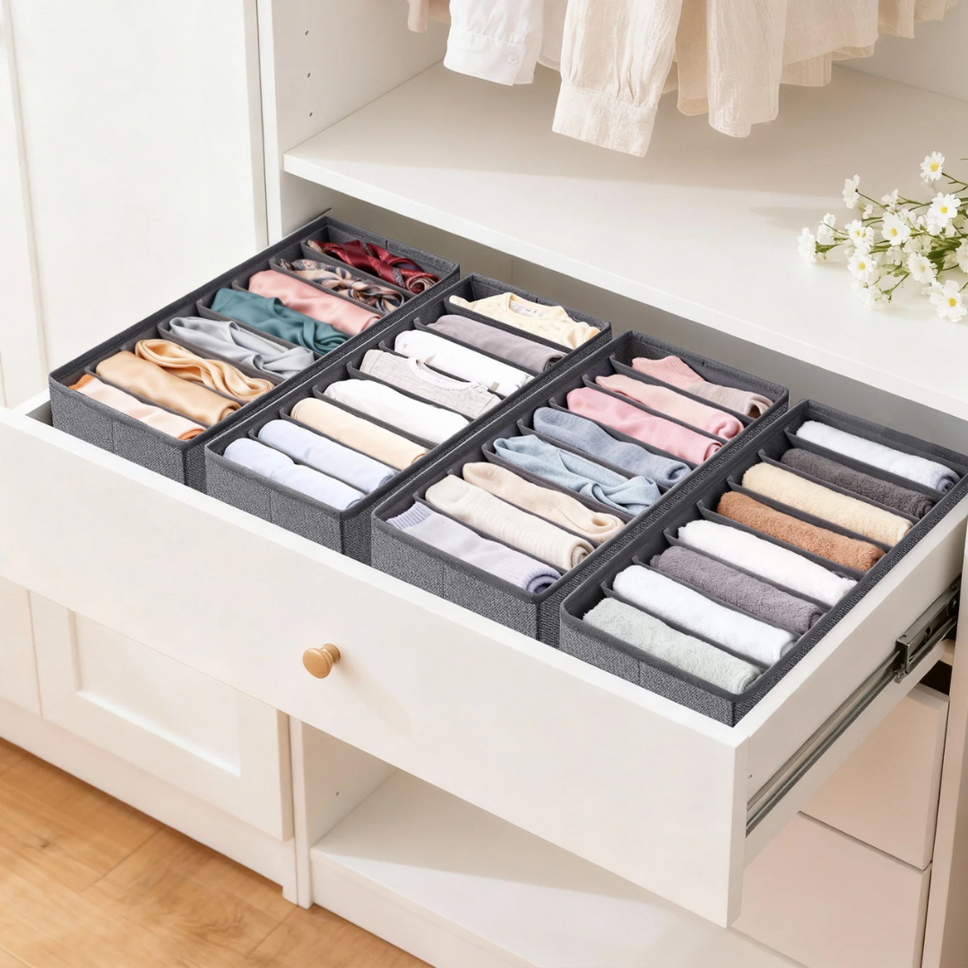 Schubladen-Organizer Set – 8 Fächer, 19 cm x 11 cm x 40 cm