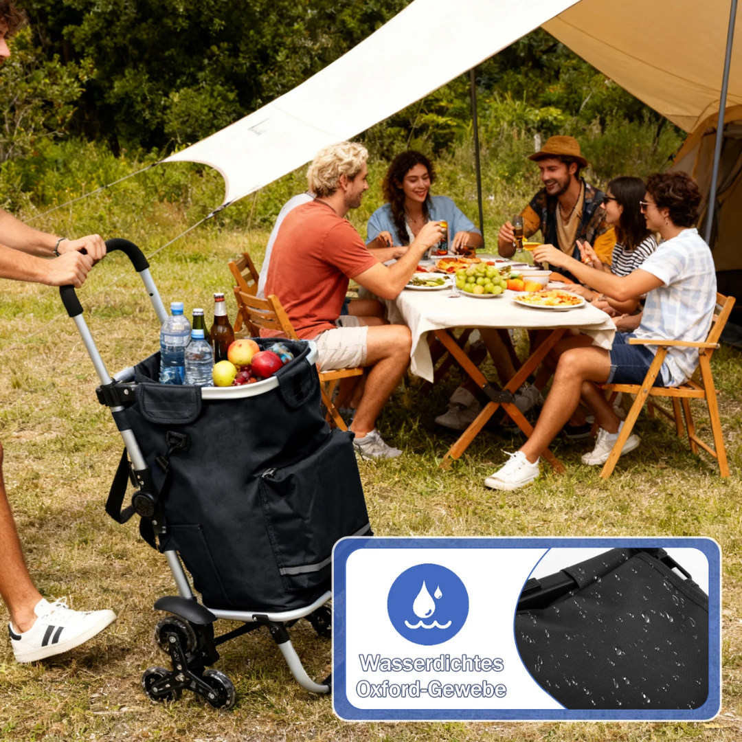 XXL Einkaufstrolley Treppensteiger 3-Rad, Schwarz – Bild 5