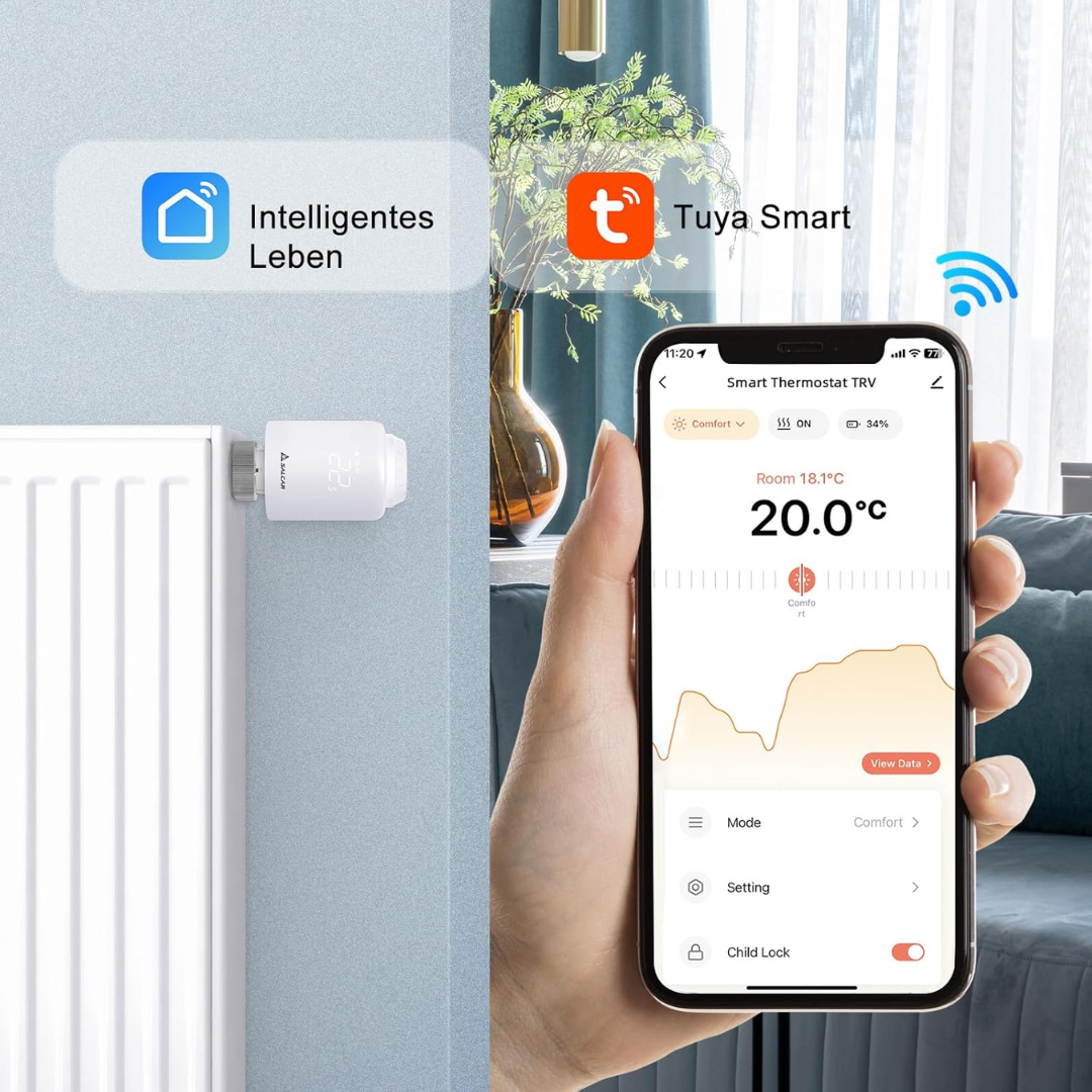 SALCAR Heizkörperthermostat TRV603, Kompatibel mit Amazon Alexa & Google Assistant – Bild 4