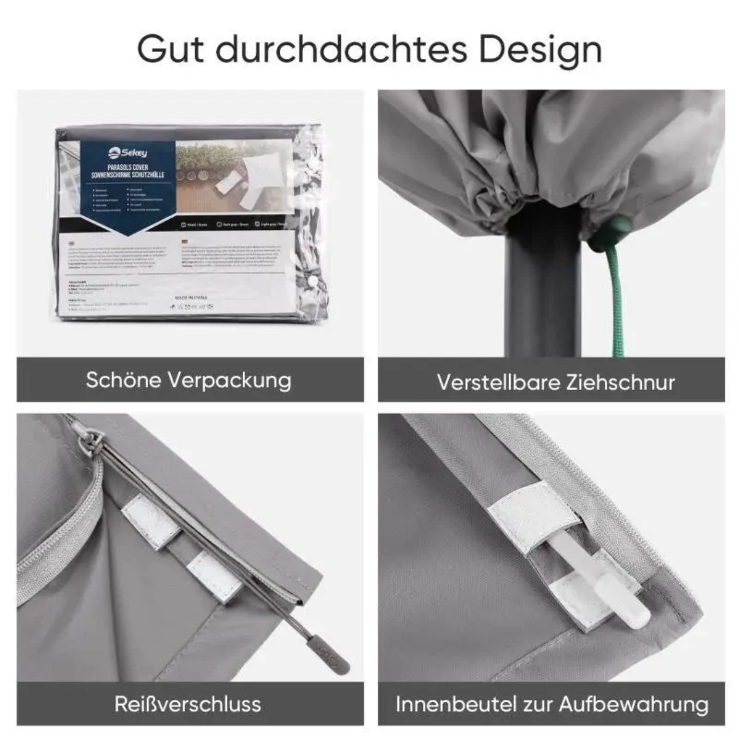 Sekey 220 x 30/50 cm Schutzhülle für 400 cm Sonnenschirm – Bild 9
