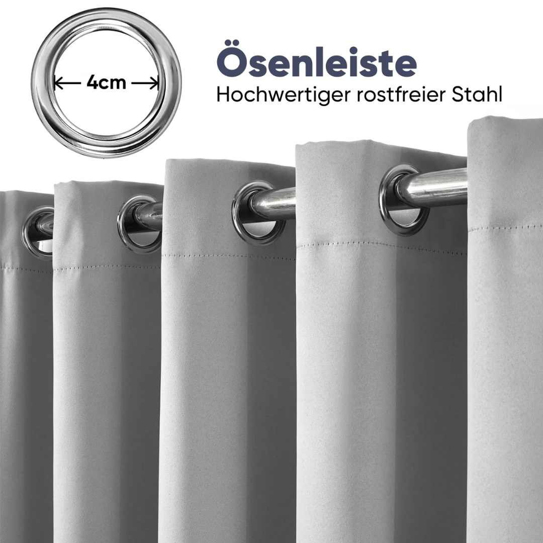 Verdunkelungsgardine mit Thermofunktion Blickdichter Vorhang in Hellgrau, 1 Stück – Bild 2