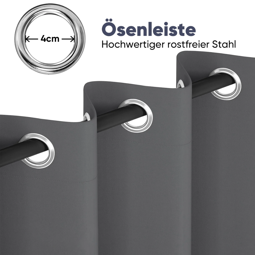 Verdunkelungsgardine mit Thermofunktion Blickdichter Vorhang in Dunkelgrau, 1 Stück – Bild 3