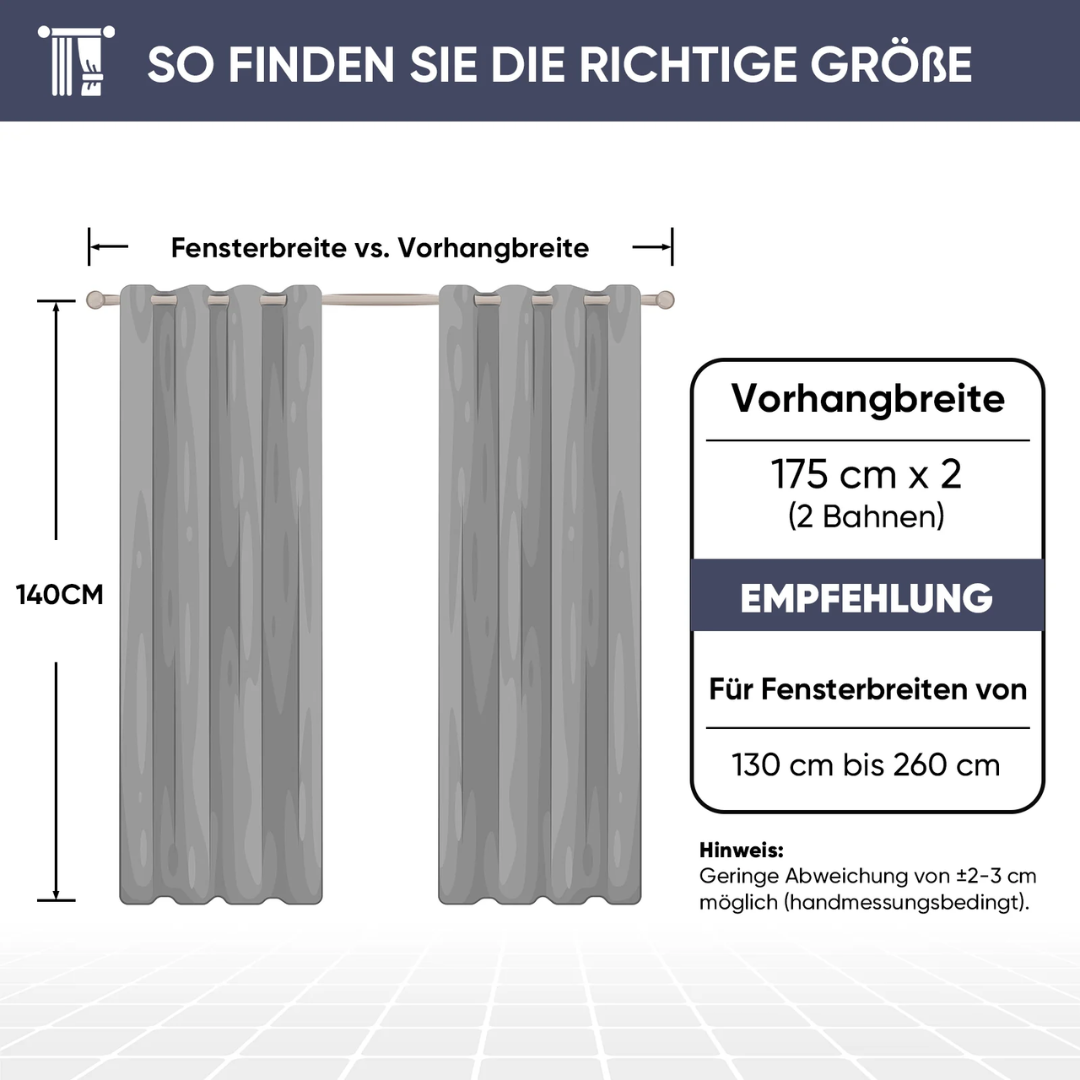 Verdunkelungsgardine mit Thermofunktion Blickdichter Vorhang in Dunkelgrau, 1 Stück – Bild 6