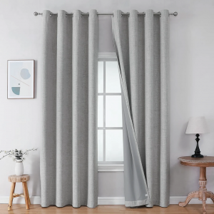 Verdunkelungsvorhang mit Thermofunktion 100 % Lichtschutz in Hellgrau, 1 Stück