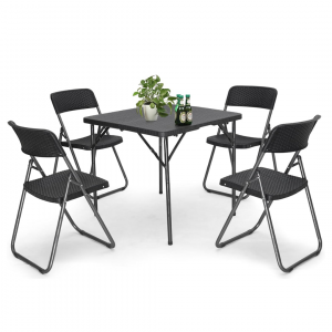 Sekey 5-teilig Gartenmöbel Set, 4 Stühle mit Tisch klappbar
