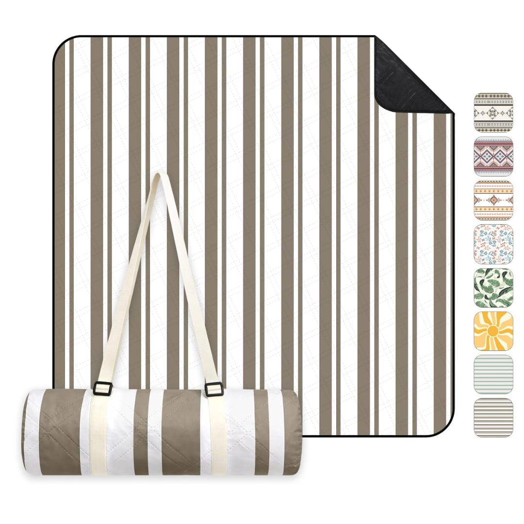 Picknickdecke Wasserdicht 200x200 cm Streifen braun