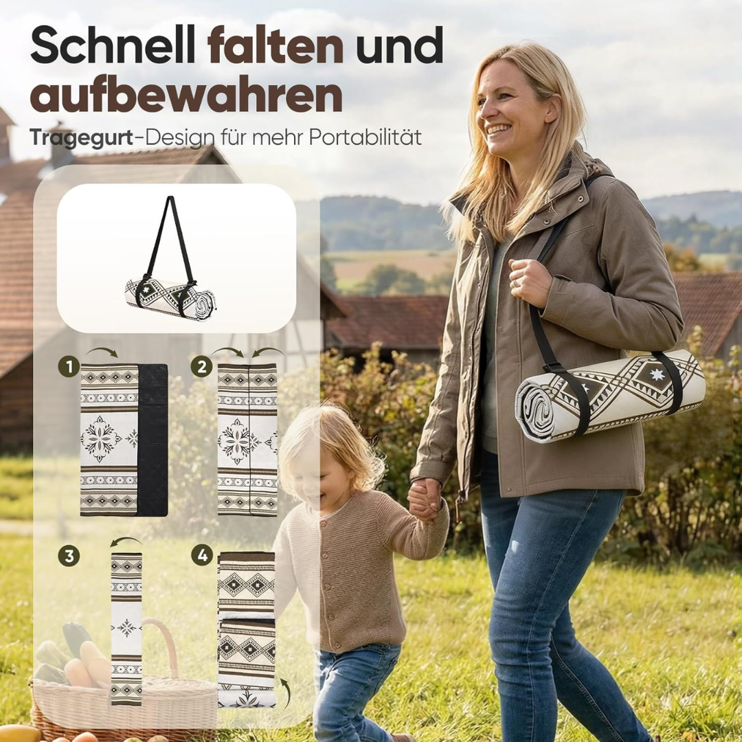 Picknickdecke Wasserdicht 200x200 cm Mandala – Bild 4