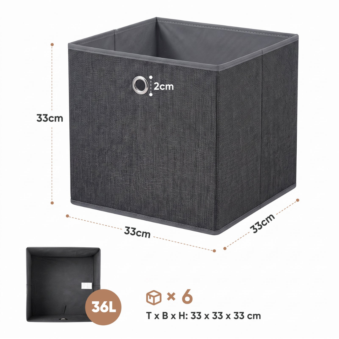 Aufbewahrungsboxen 6er Set 33 × 33 × 33 cm – Bild 10