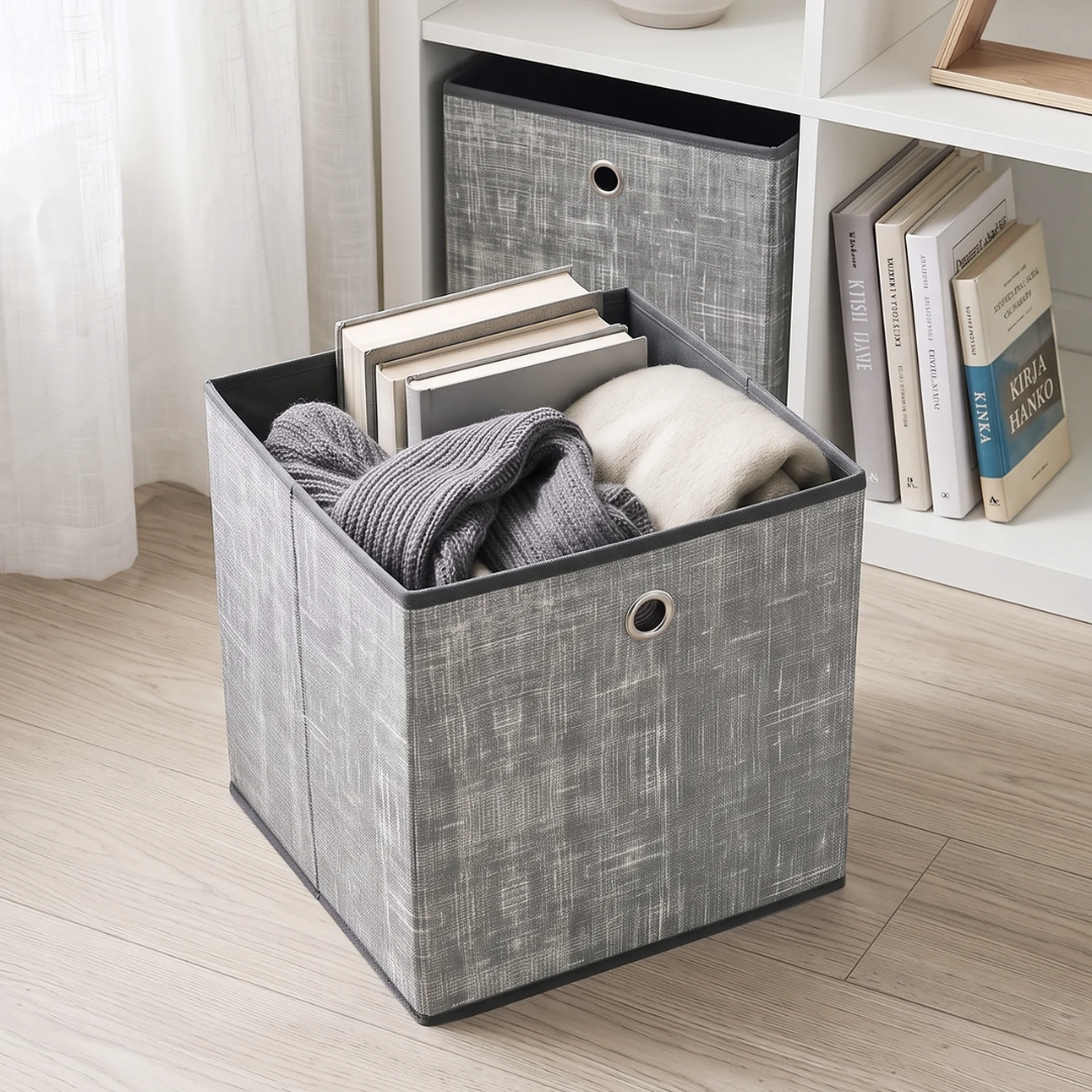 Aufbewahrungsboxen 6er Set 33 × 33 × 33 cm – Faltbare Stoffboxen mit Grifföse – Bild 10