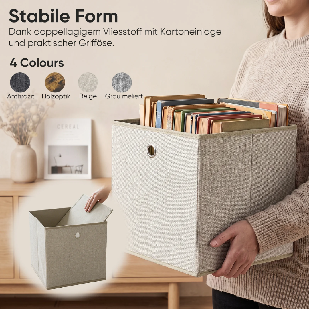 Aufbewahrungsboxen 6er Set 33 × 33 × 33 cm beige – Bild 10