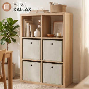 Aufbewahrungsboxen 6er Set 33 × 33 × 33 cm beige
