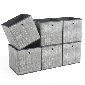 Aufbewahrungsboxen 6er Set 33 × 33 × 33 cm – Faltbare Stoffboxen mit Grifföse