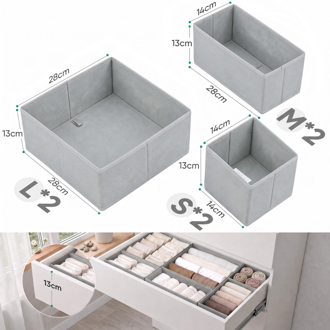 Aufbewahrungsboxen Set 6er Set aus Vliesstoff – Bild 2