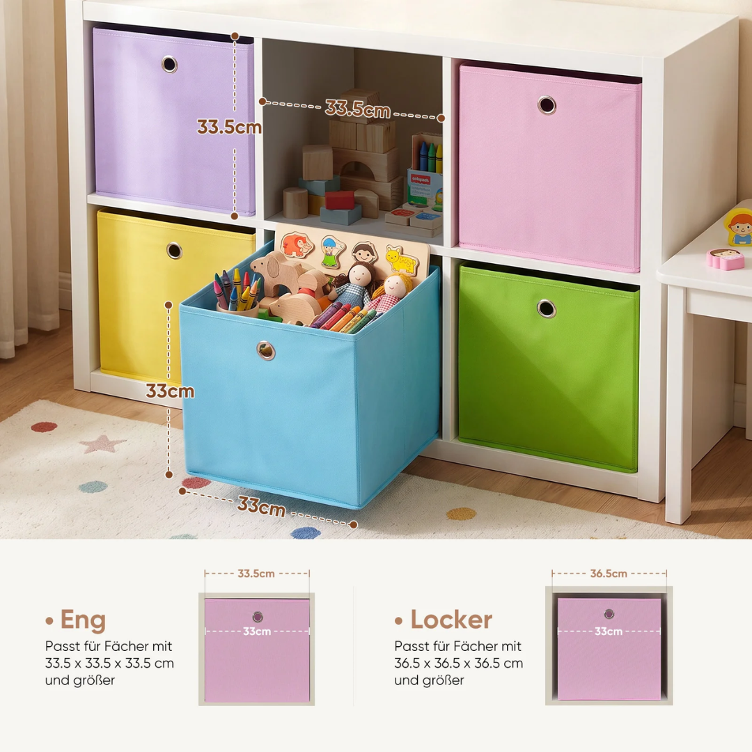 Aufbewahrungsboxen Stoff 6er Set 33x33x33 cm – Bild 7