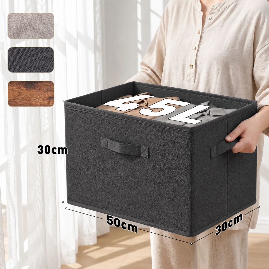 Aufbewahrungsboxen mit Deckel & Griffen, 3 Stück grau – Bild 6