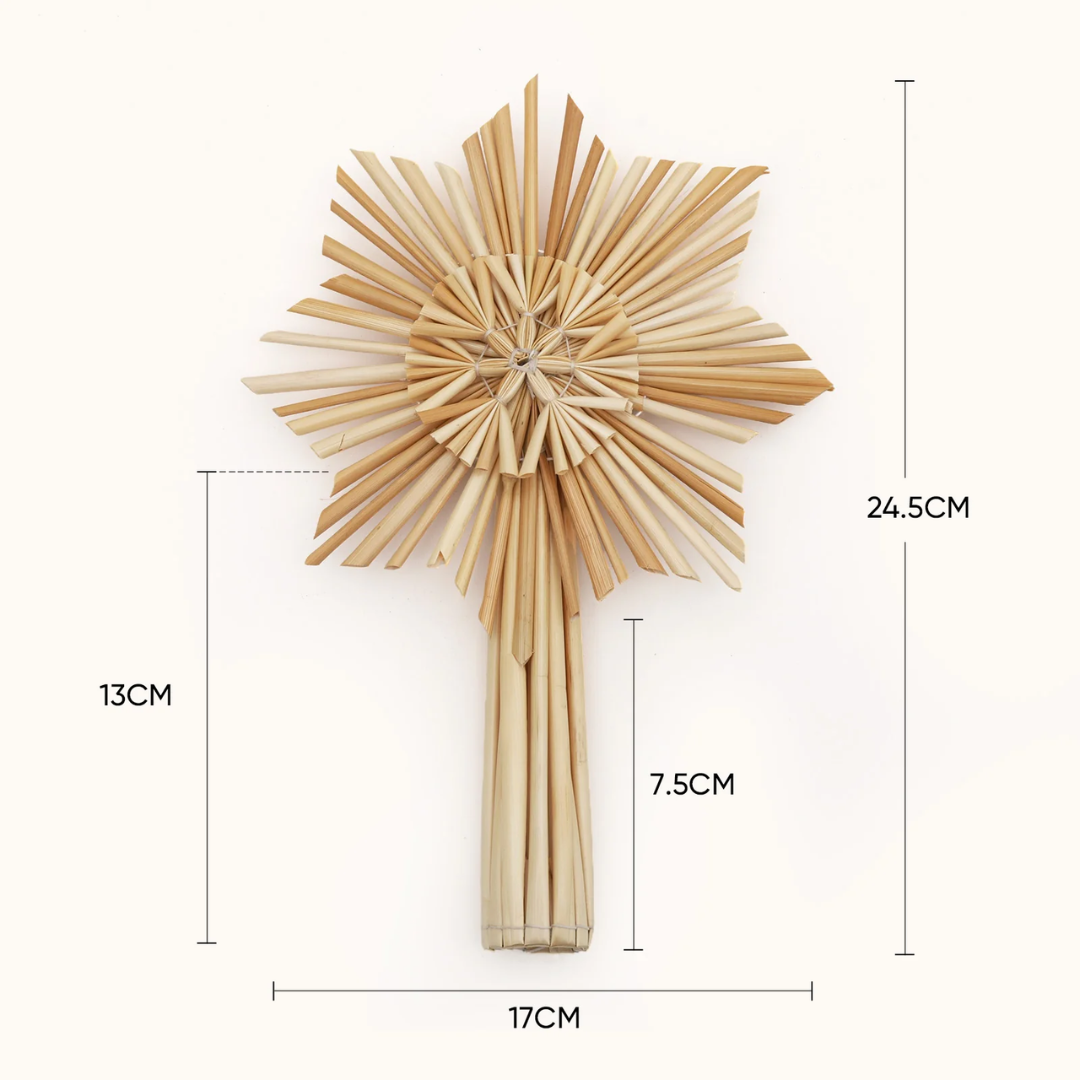 Christbaumstern aus Stroh, 24,5 cm Schneeflocke – Bild 7