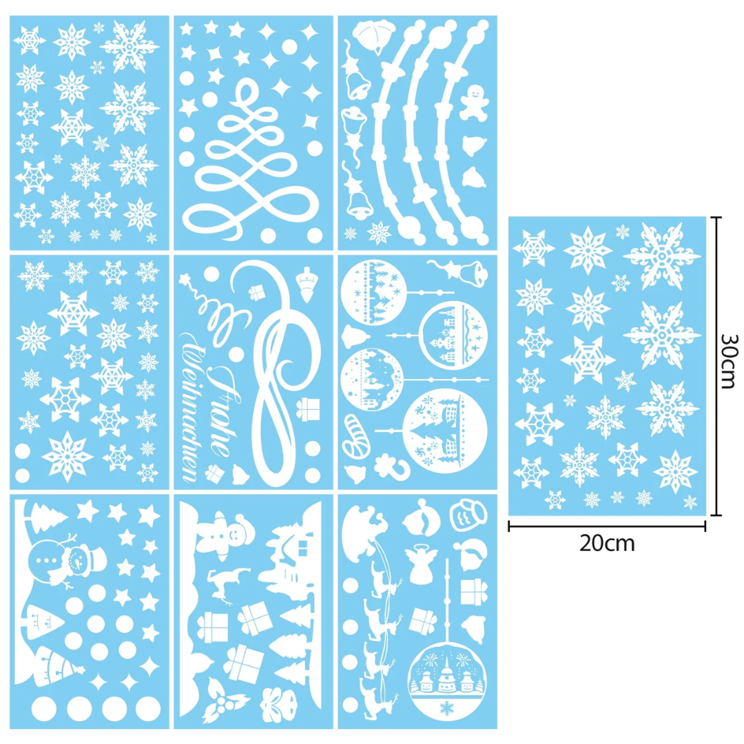 Fensterbilder Weihnachten – Wiederverwendbare Fensterdeko Weiß – Bild 5
