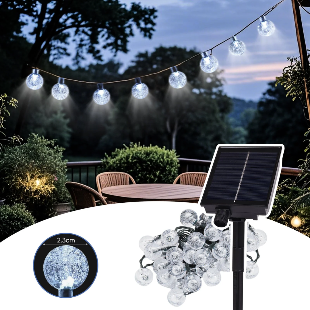 LED Lichterkette kaltweiß, solarbetrieben, wasserdicht – Bild 3