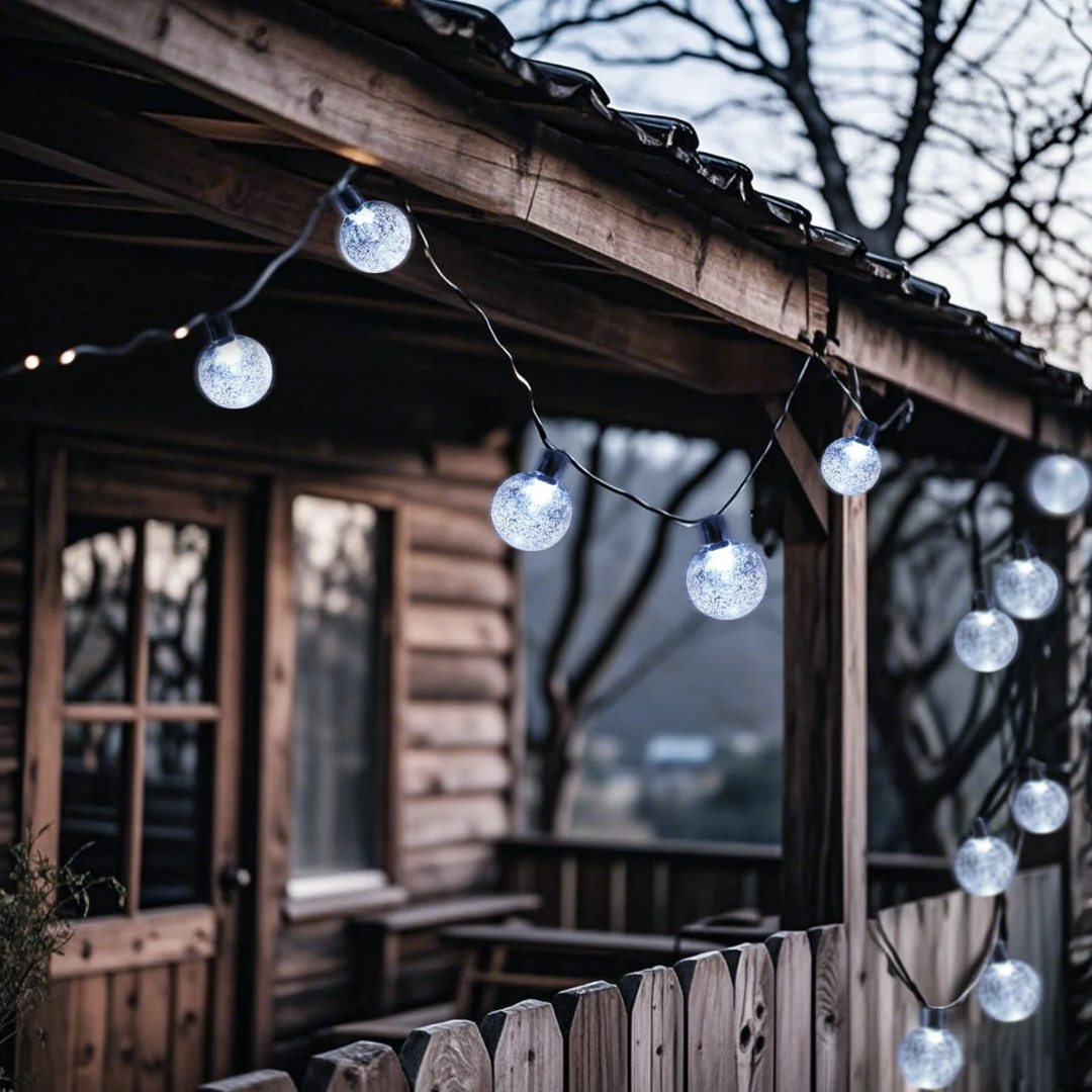 LED Lichterkette kaltweiß, solarbetrieben, wasserdicht – Bild 4