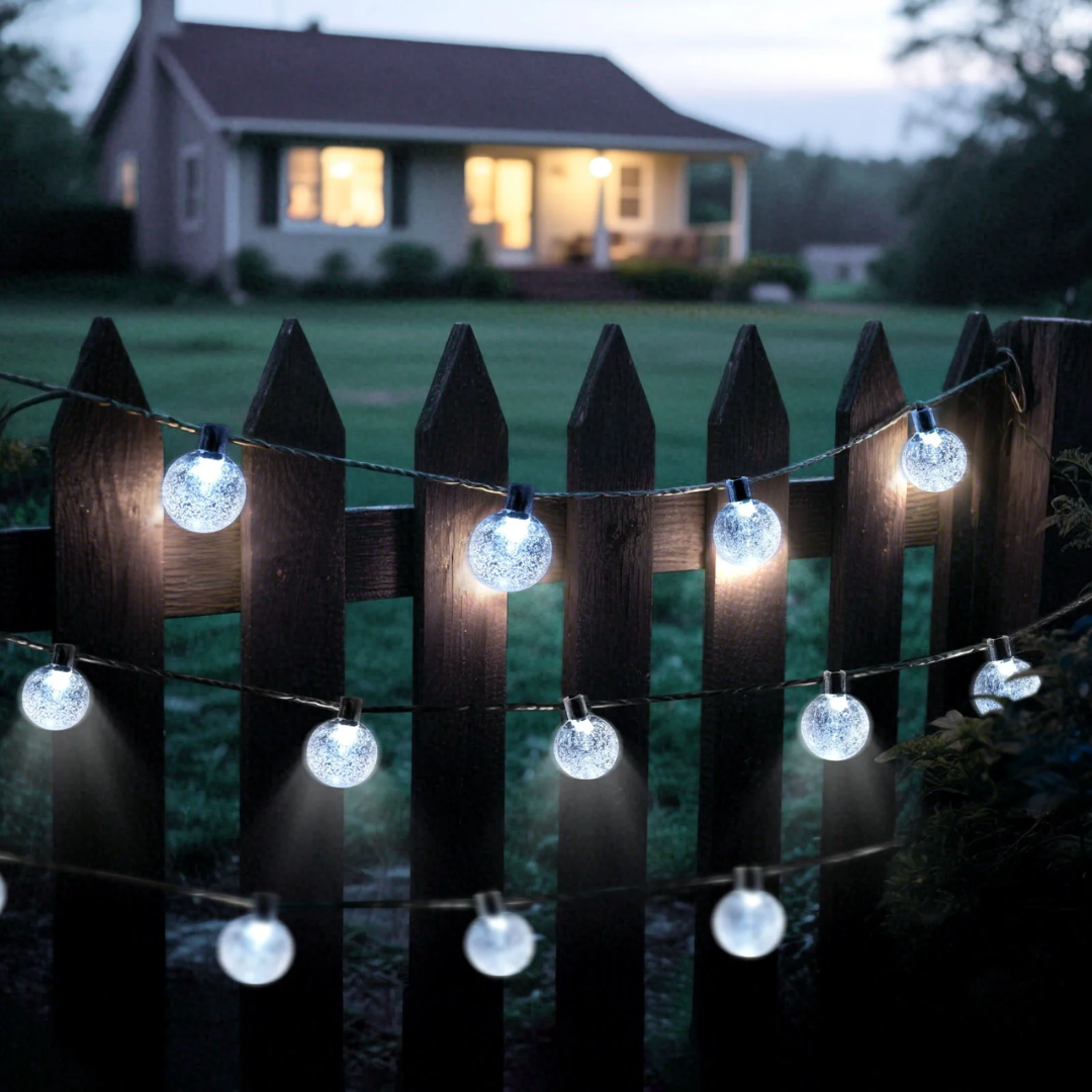 LED Lichterkette kaltweiß, solarbetrieben, wasserdicht – Bild 10