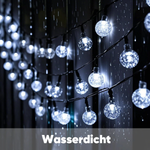 LED Lichterkette kaltweiß, solarbetrieben, wasserdicht