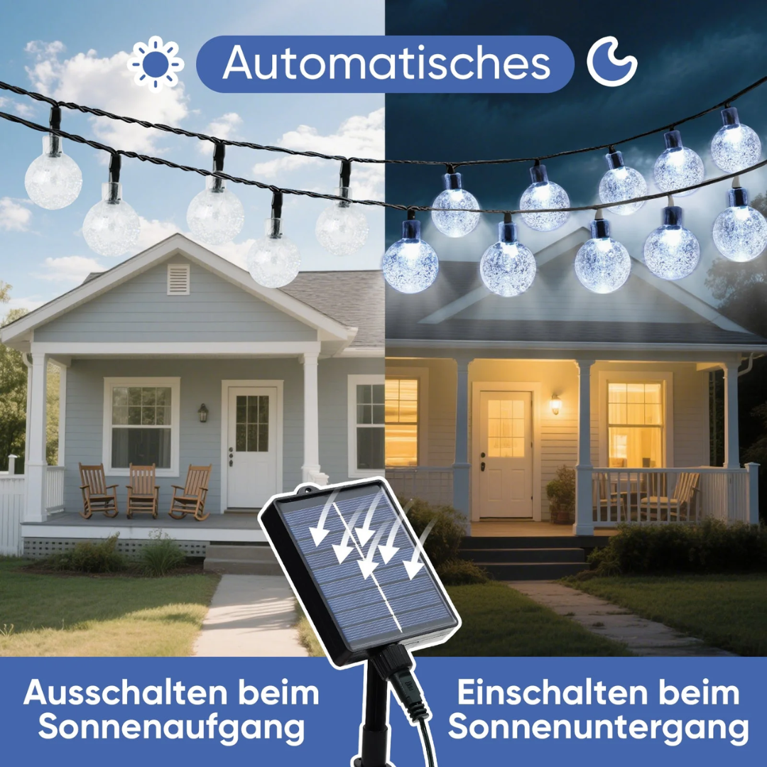 LED Lichterkette kaltweiß, solarbetrieben, wasserdicht – Bild 8