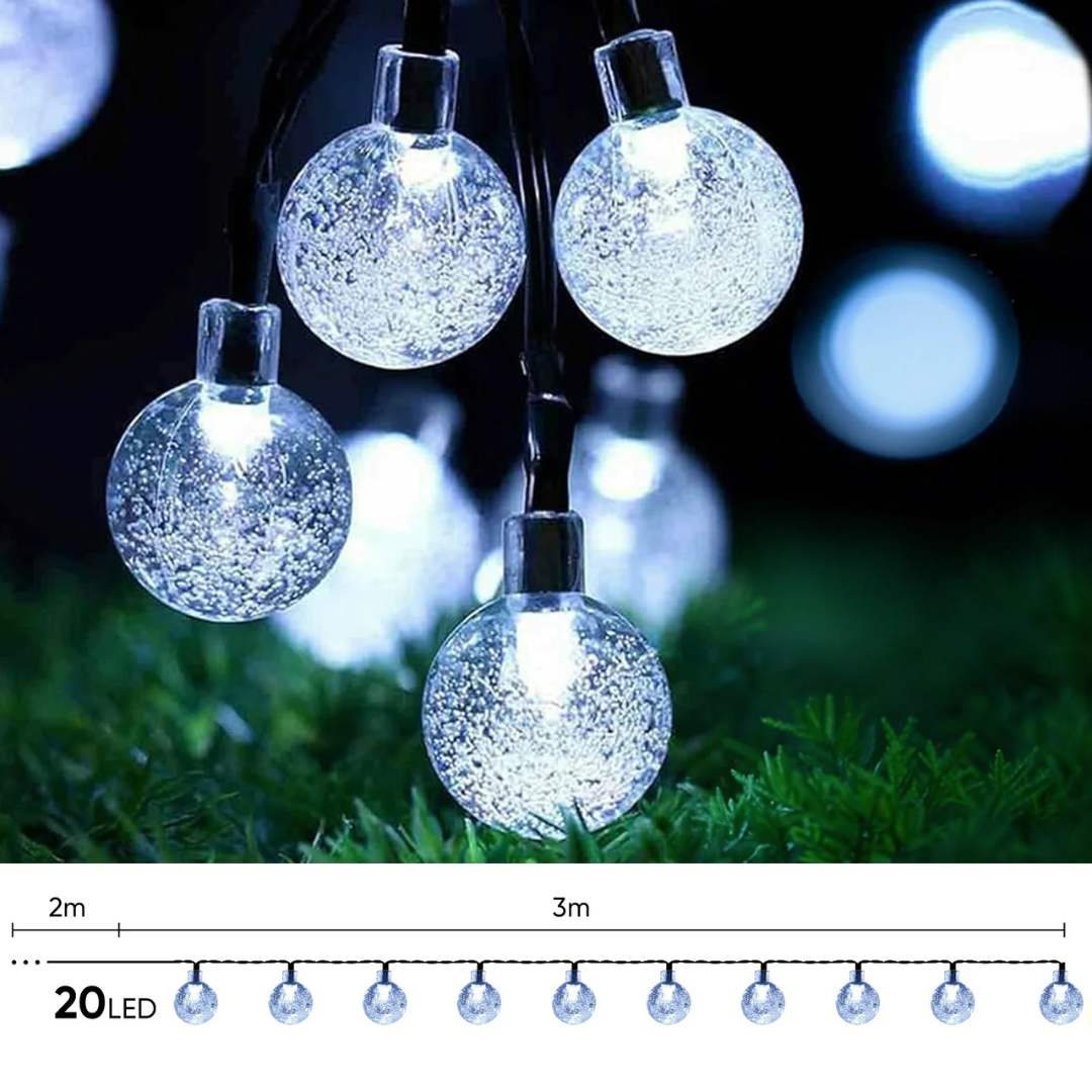LED Lichterkette kaltweiß, solarbetrieben, wasserdicht – Bild 6