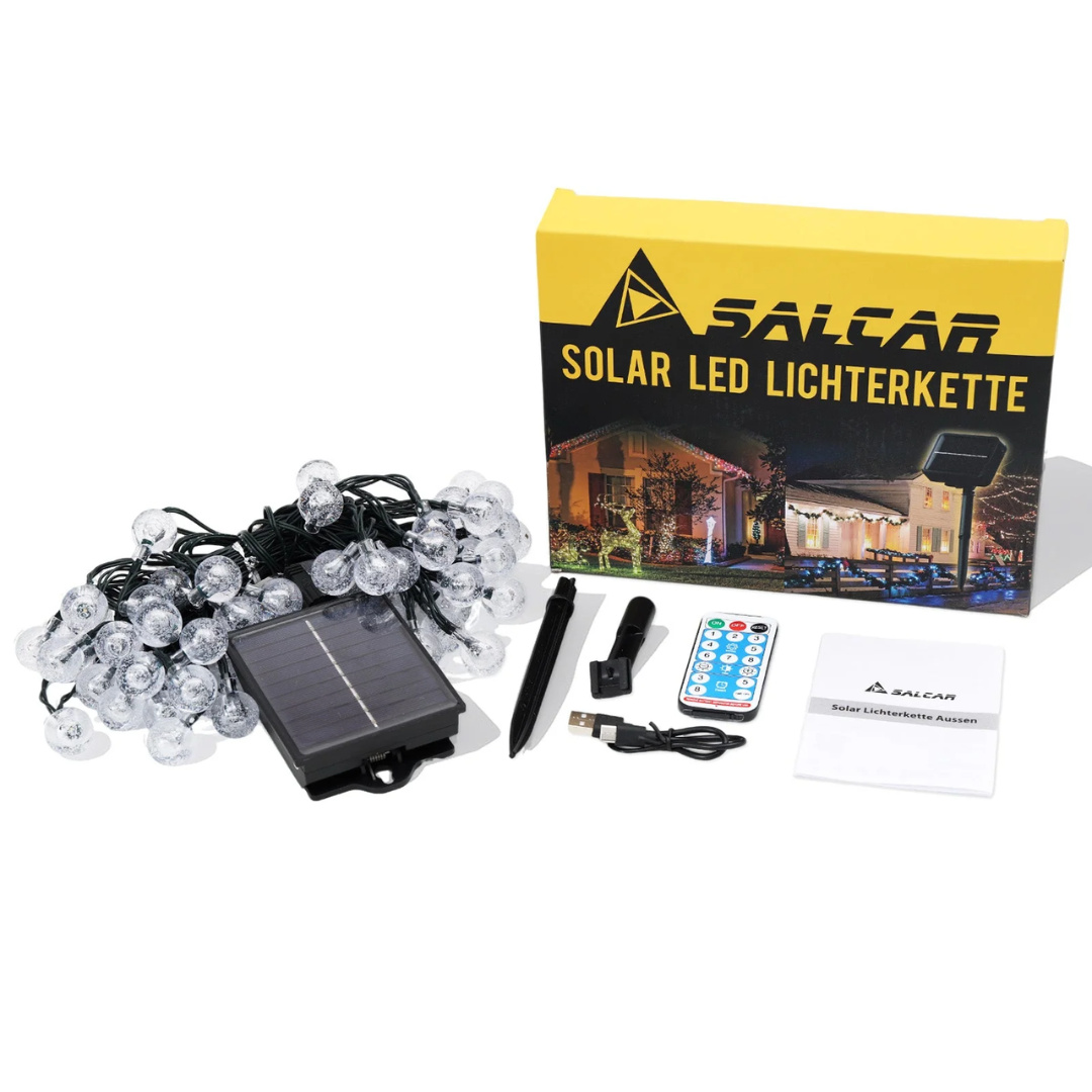 LED Lichterkette kaltweiß, solarbetrieben, wasserdicht – Bild 5