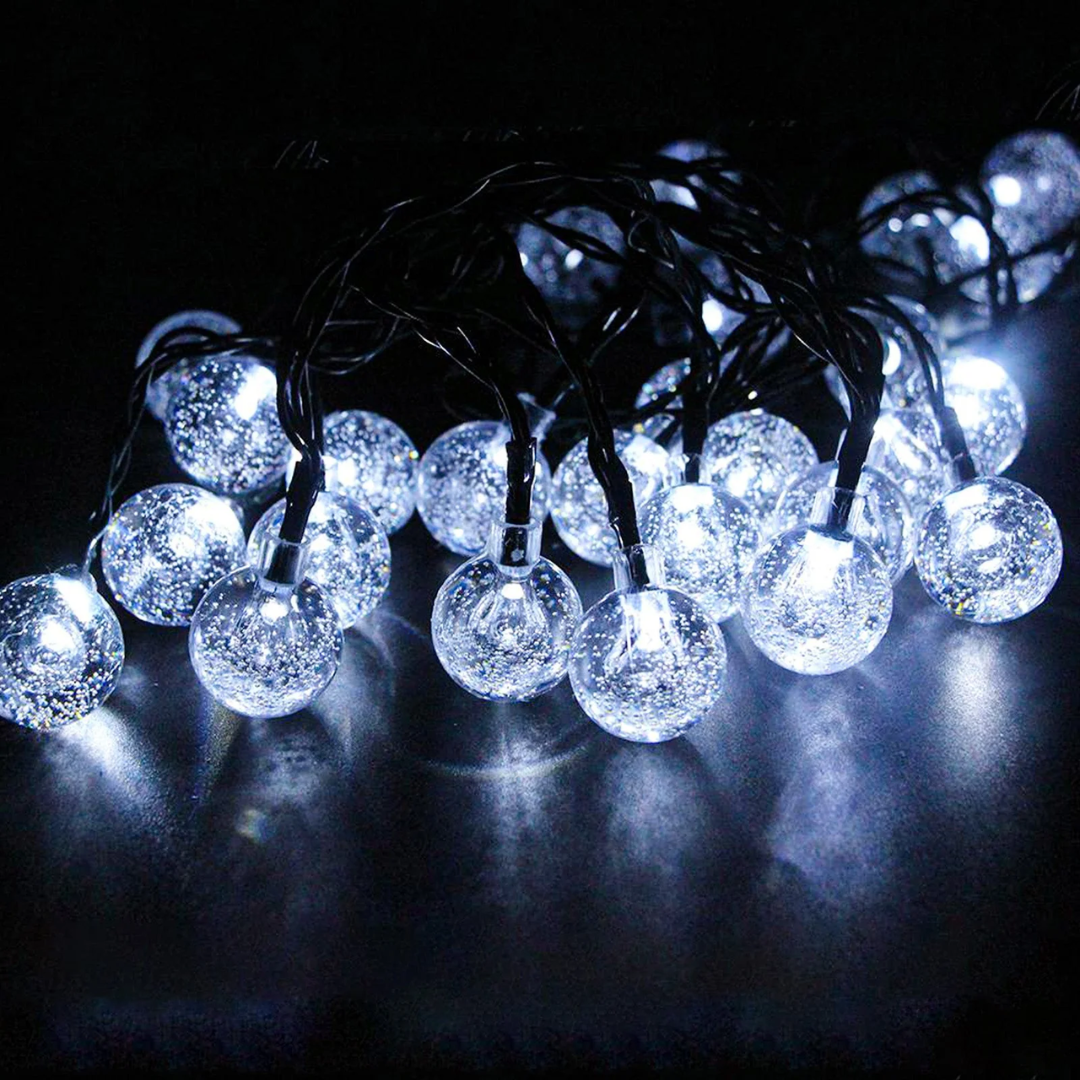 LED Lichterkette kaltweiß, solarbetrieben, wasserdicht – Bild 2