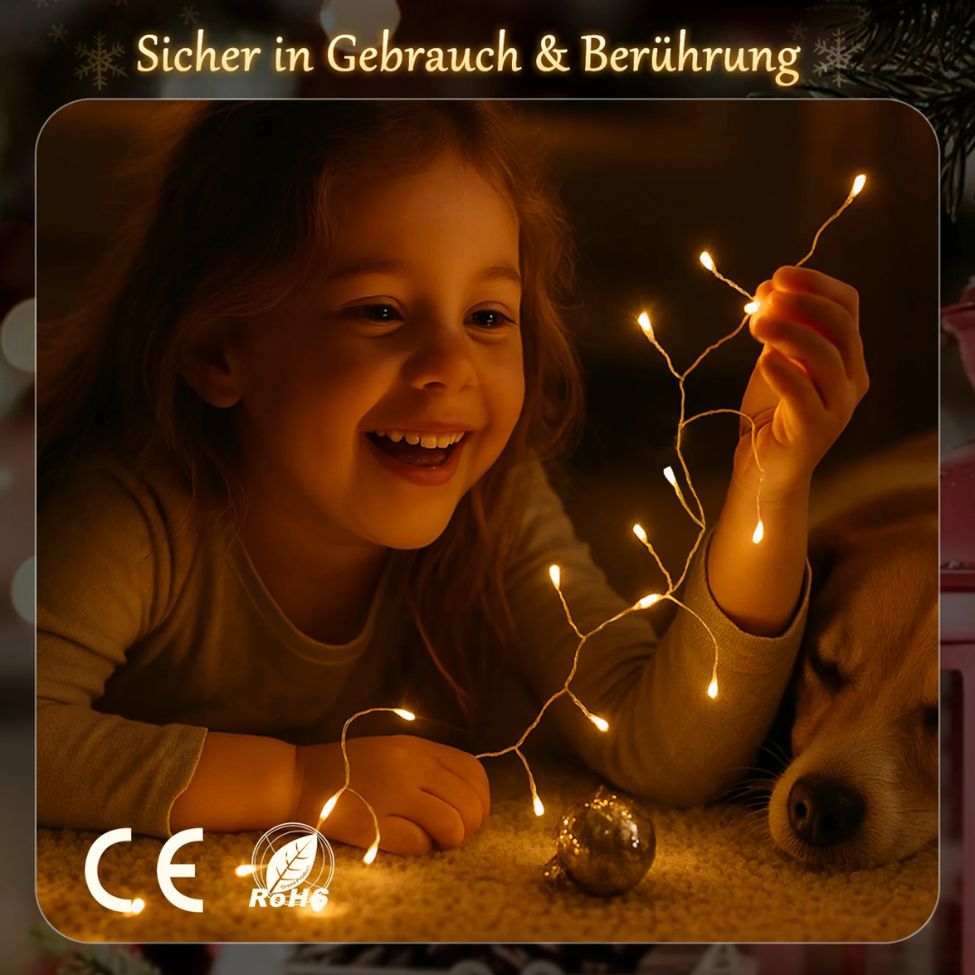 LED-Lichtervorhang 300er Eisregen 3x1 m, 8 Modi & Timer, Warmweiß – Bild 5