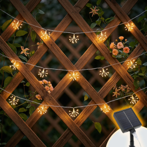 LED Solar Feuerwerk Lichterkette Außen – 150 LEDs, 10 Stränge, 8 Modi, Fernbedienung
