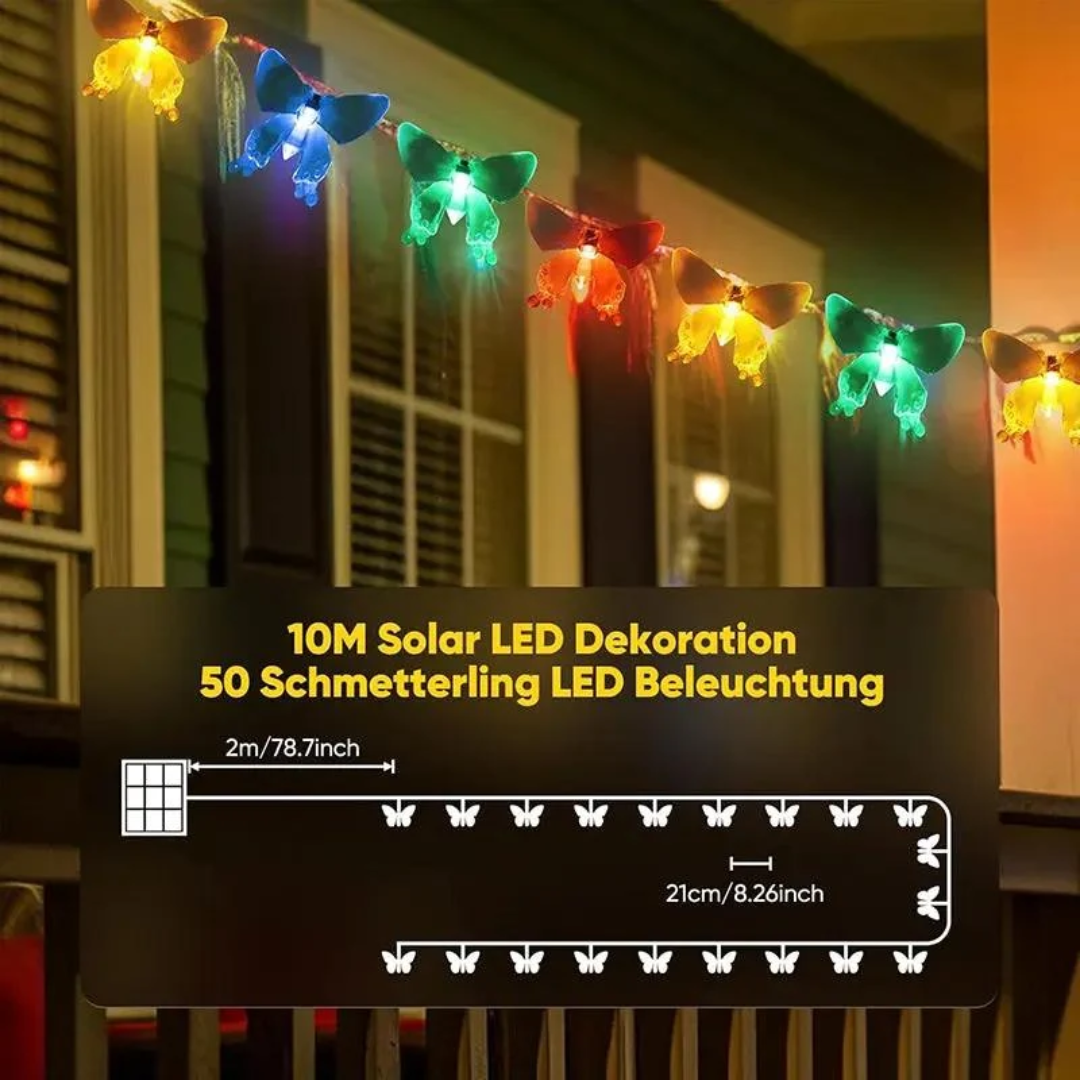 Salcar 5 m / 10m LED Solar Schmetterling Lichterkette, 20 / 50 LEDs - Bunt – Bild 16