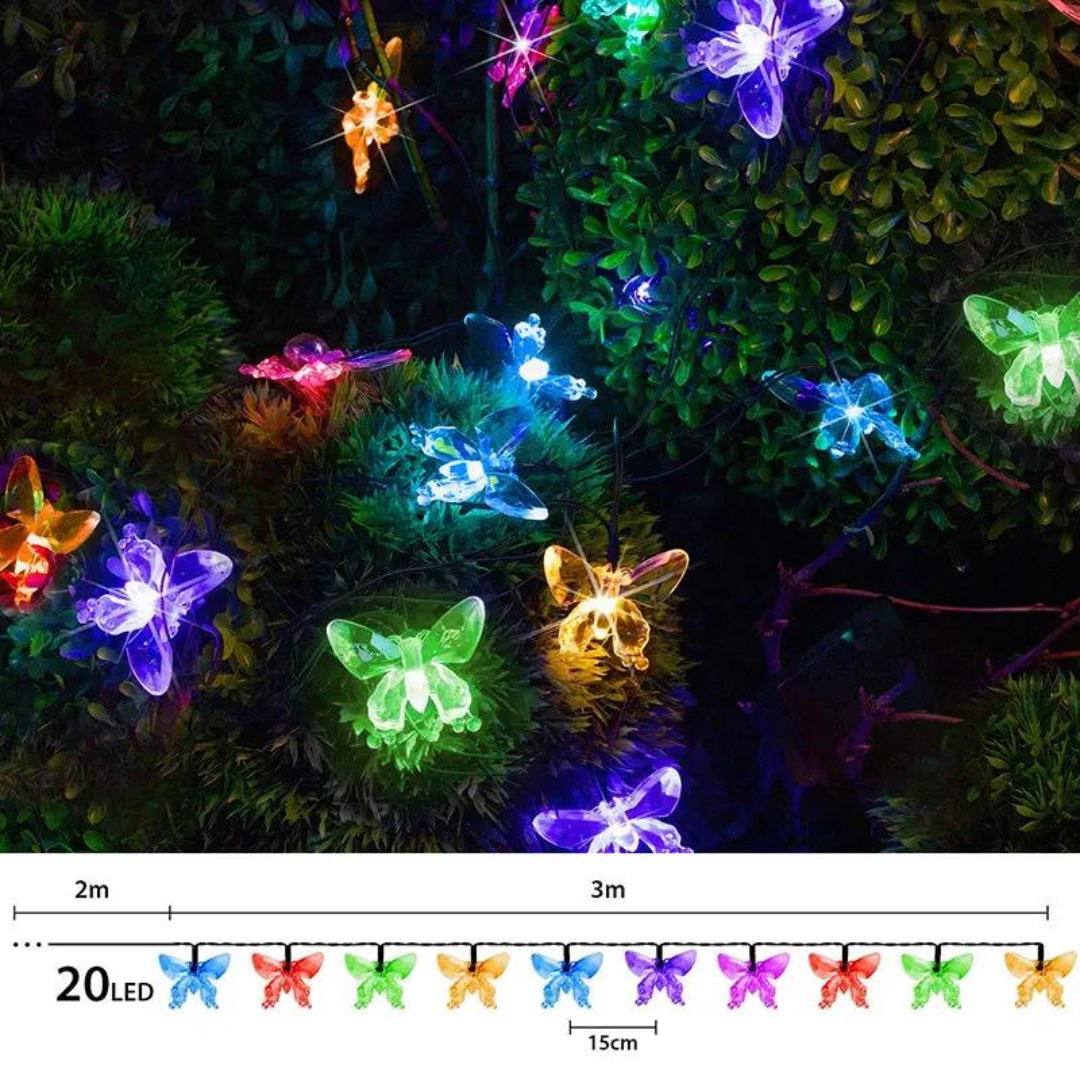 Salcar 5 m / 10m LED Solar Schmetterling Lichterkette, 20 / 50 LEDs - Bunt – Bild 4