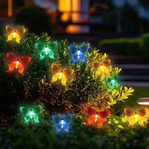 Salcar 5 m / 10m LED Solar Schmetterling Lichterkette, 20 / 50 LEDs - Bunt