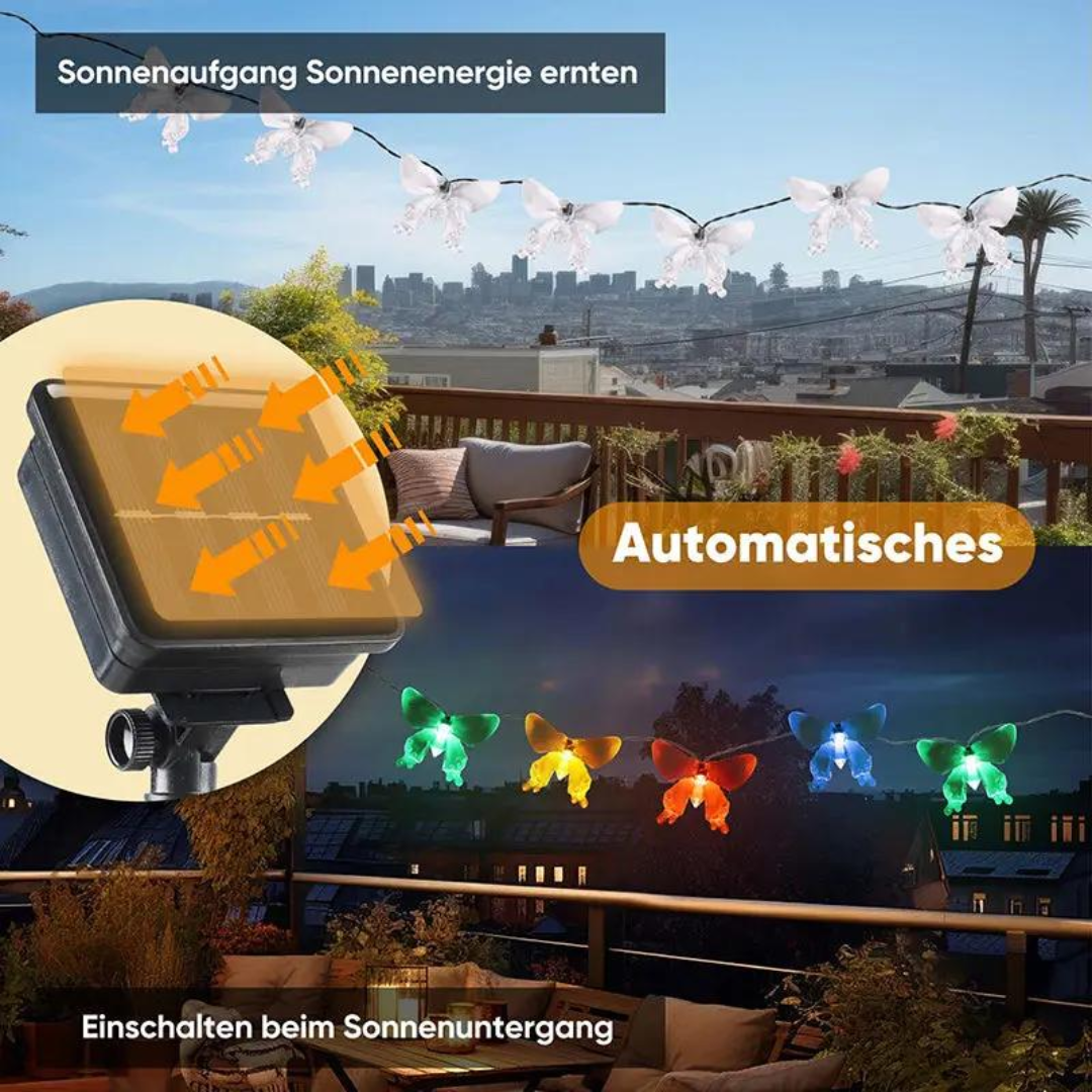 Salcar 5 m / 10m LED Solar Schmetterling Lichterkette, 20 / 50 LEDs - Bunt – Bild 5