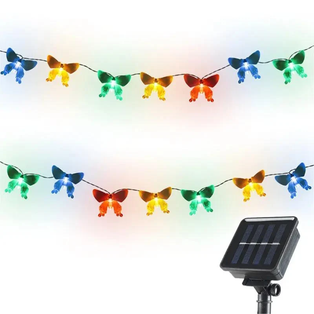Salcar 5 m / 10m LED Solar Schmetterling Lichterkette, 20 / 50 LEDs - Bunt – Bild 6