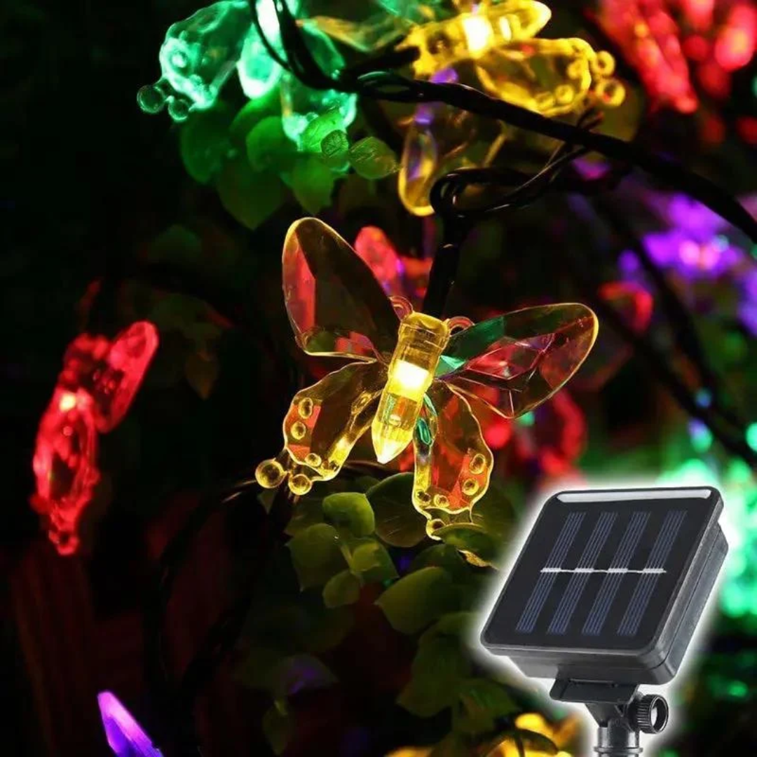 Salcar 5 m / 10m LED Solar Schmetterling Lichterkette, 20 / 50 LEDs - Bunt – Bild 7