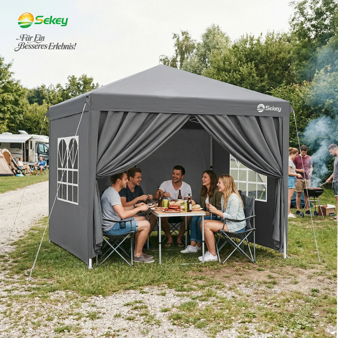 Sekey 2x2m Pop-Up Pavillon mit Seitenwänden – Wasserdicht, Windfest & Winterfest – Bild 8