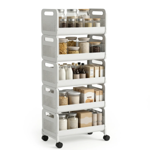 Rollwagen 25 cm breit, Küchenwagen mit 4 Ebenen/5 Ebenen
