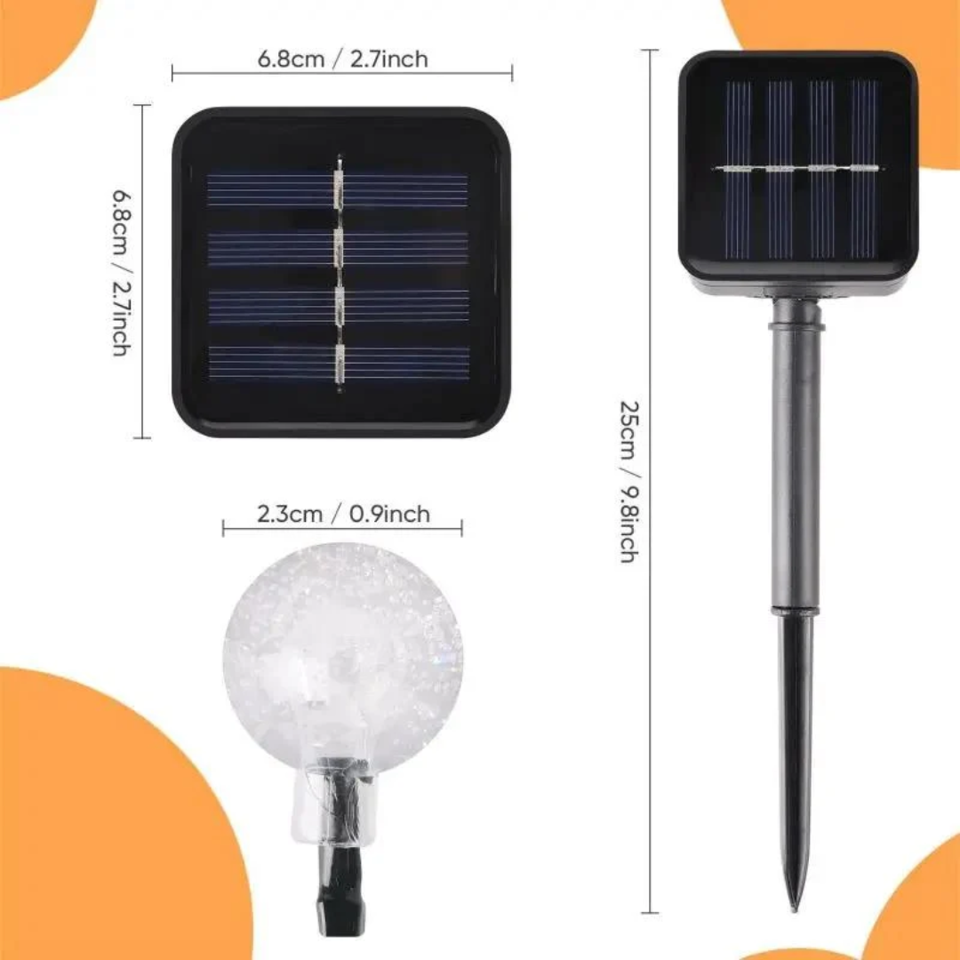 Salcar 5 m / 10 m LED Solar Kugel Lichterkette, 20 / 40 LEDs – Bild 2